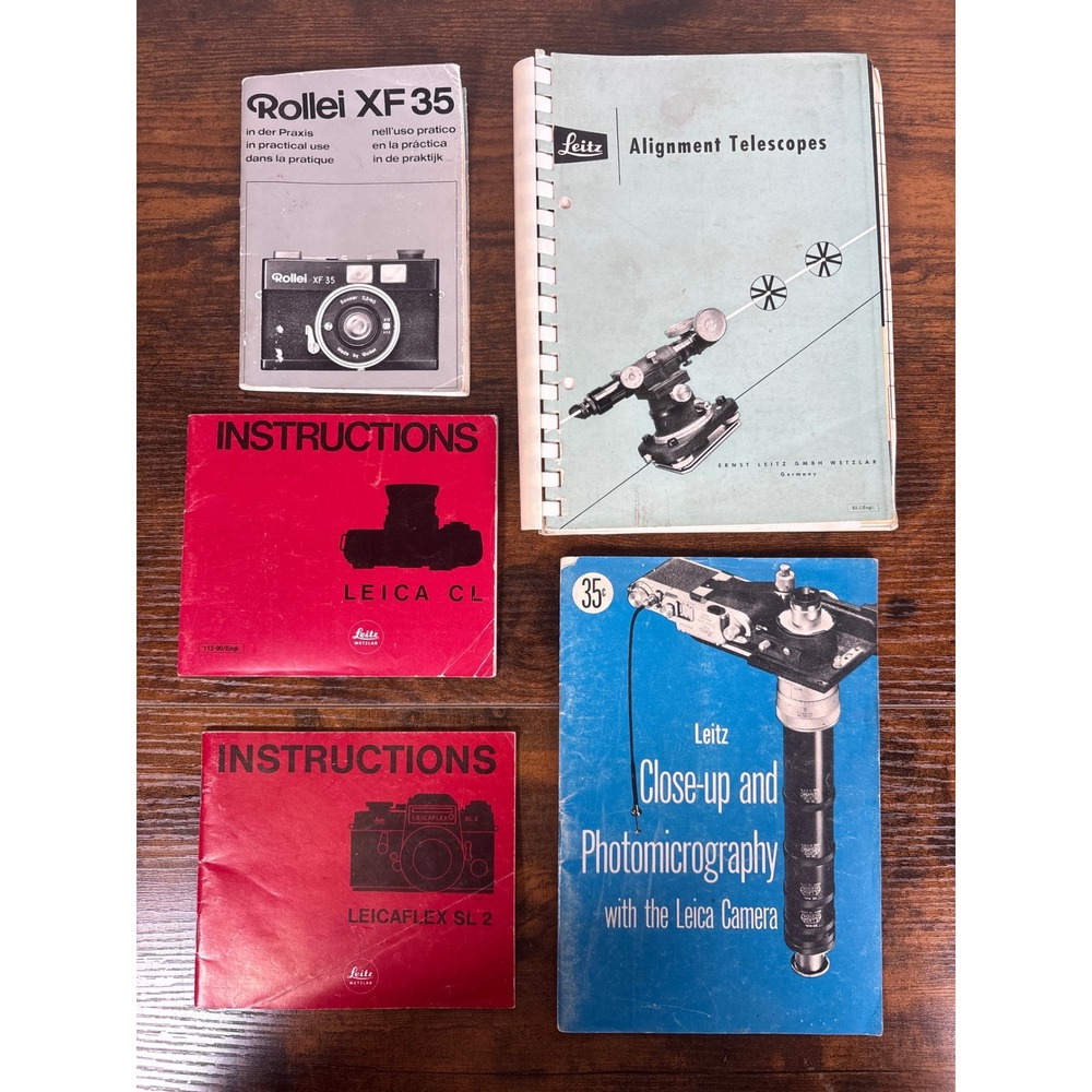 Vintage Leica Leitz Rollei Camera Manuals Leicaflex SL2 CL XF35 Alignment Guide